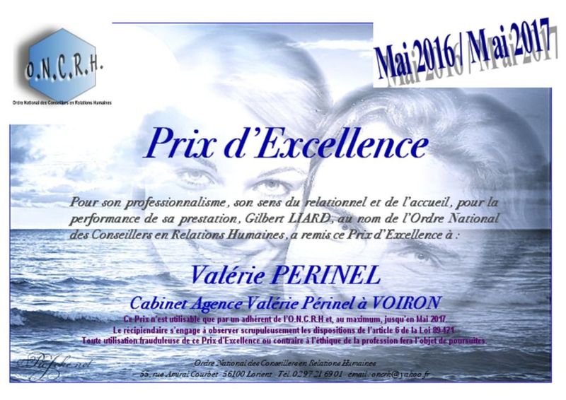 Nouveau prix d'excellence 2016